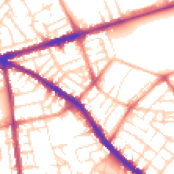 Daytime road noise heatmap for NG7 4AA