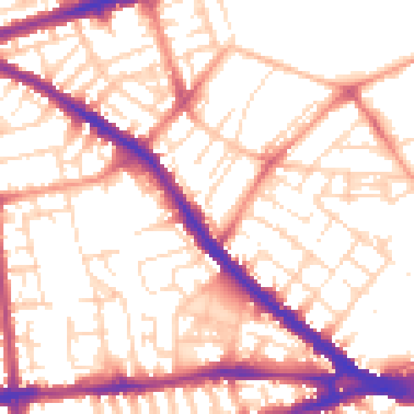 Daytime road noise heatmap for NG7 4AP
