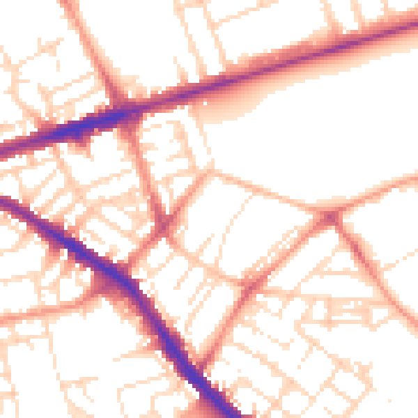 Daytime road noise heatmap for NG7 4BA