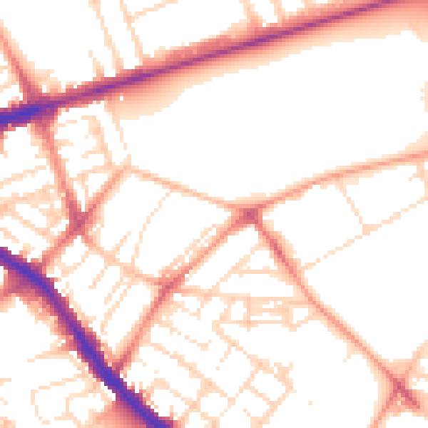 Daytime road noise heatmap for NG7 4BH
