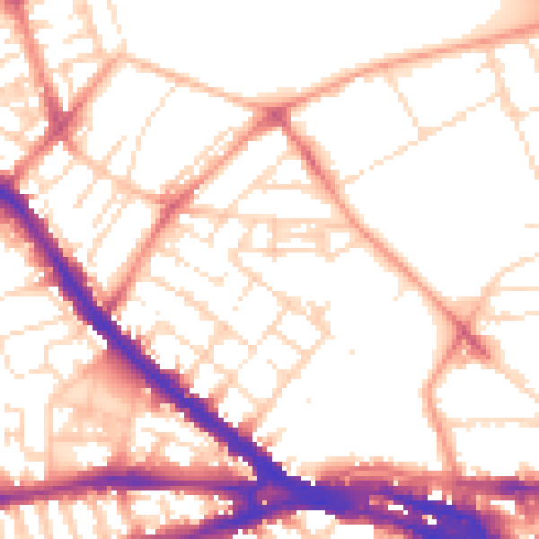 Daytime road noise heatmap for NG7 4DQ