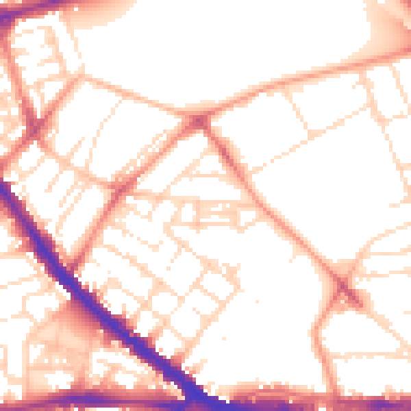 Daytime road noise heatmap for NG7 4DS