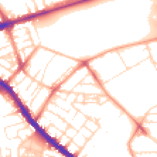 Daytime road noise heatmap for NG7 4DU