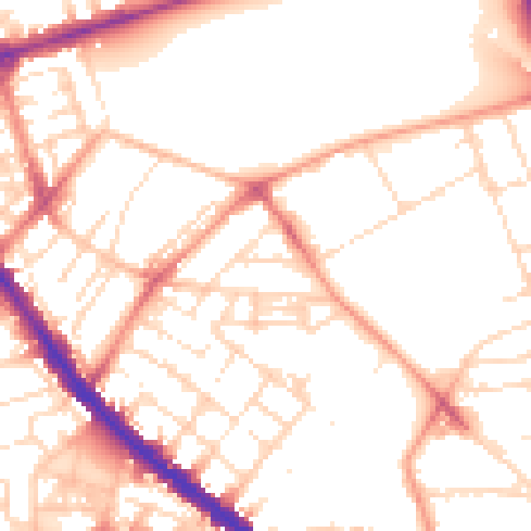 Daytime road noise heatmap for NG7 4DW