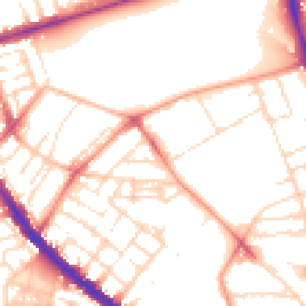 Daytime road noise heatmap for NG7 4EG