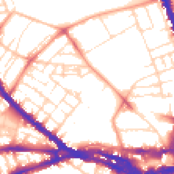 Daytime road noise heatmap for NG7 4FW
