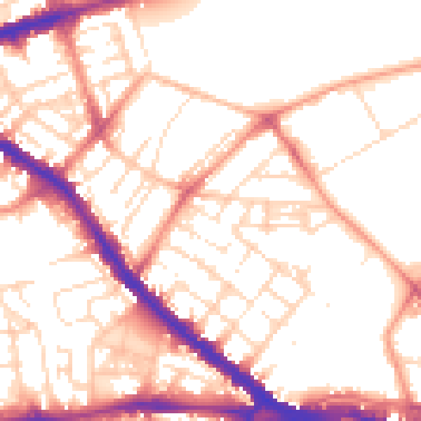 Daytime road noise heatmap for NG7 4FZ