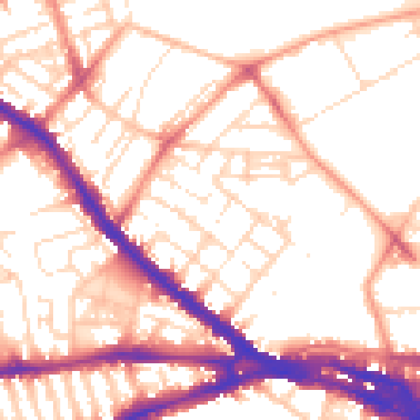 Daytime road noise heatmap for NG7 4GB