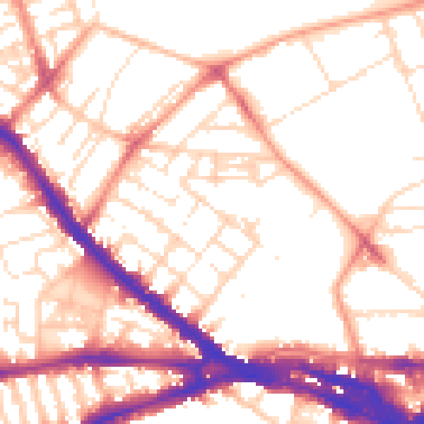 Daytime road noise heatmap for NG7 4GD