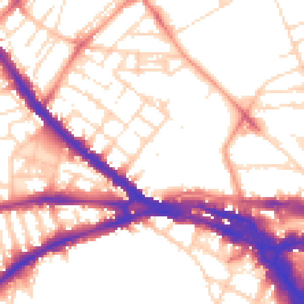 Daytime road noise heatmap for NG7 4GL