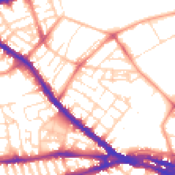 Daytime road noise heatmap for NG7 4HB
