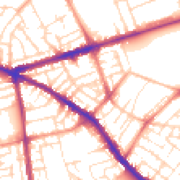 Daytime road noise heatmap for NG7 5AH