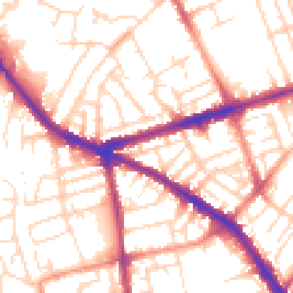 Daytime road noise heatmap for NG7 5BG