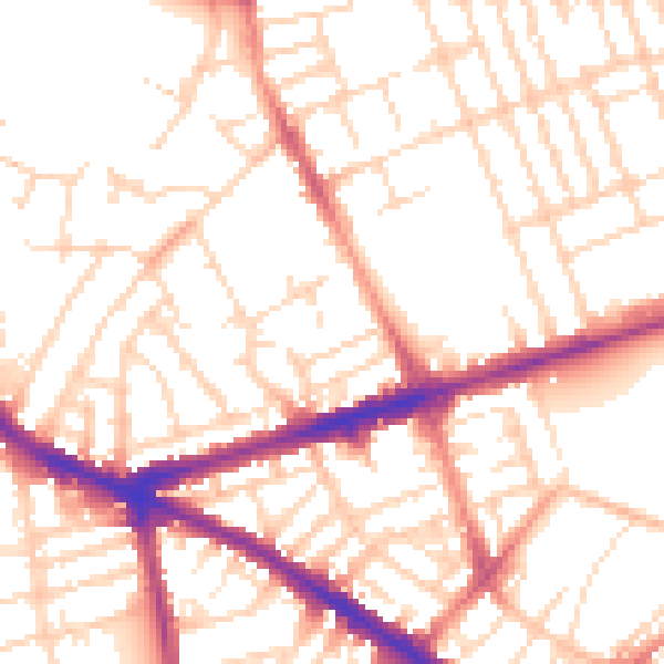 Daytime road noise heatmap for NG7 5EF