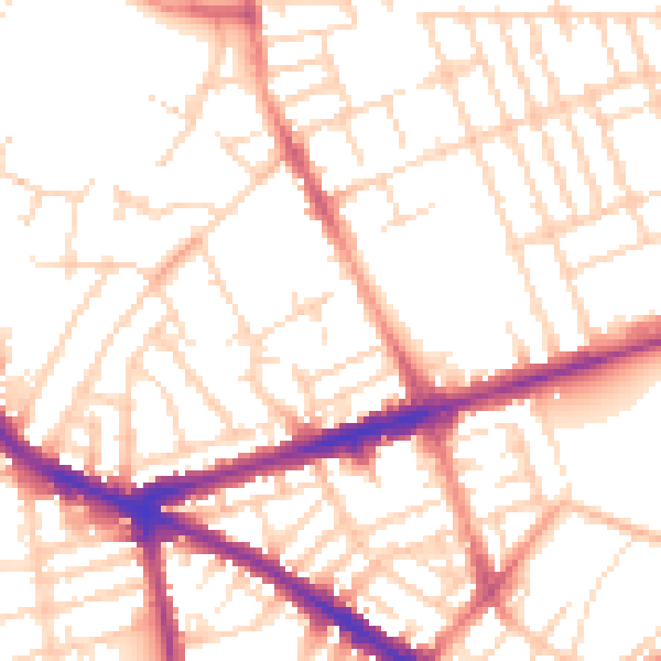 Daytime road noise heatmap for NG7 5EJ