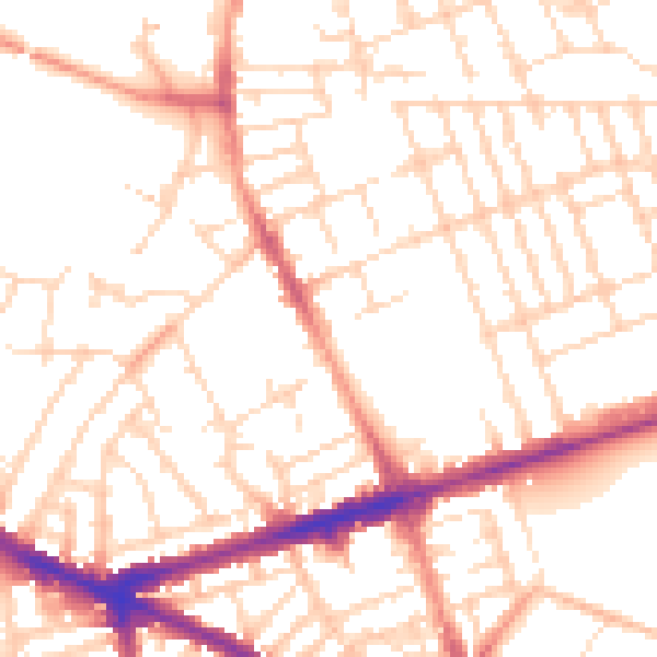 Daytime road noise heatmap for NG7 5FL