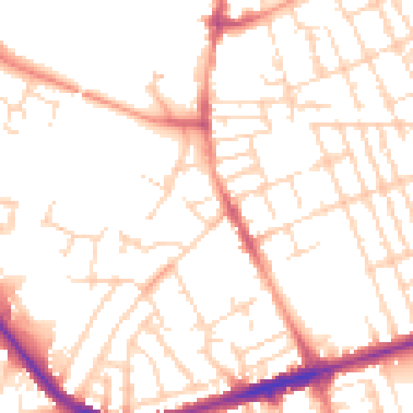 Daytime road noise heatmap for NG7 5FY