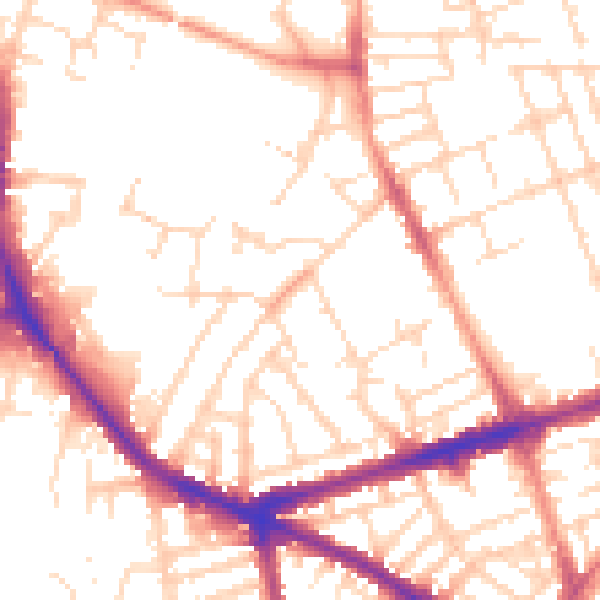 Daytime road noise heatmap for NG7 5GB