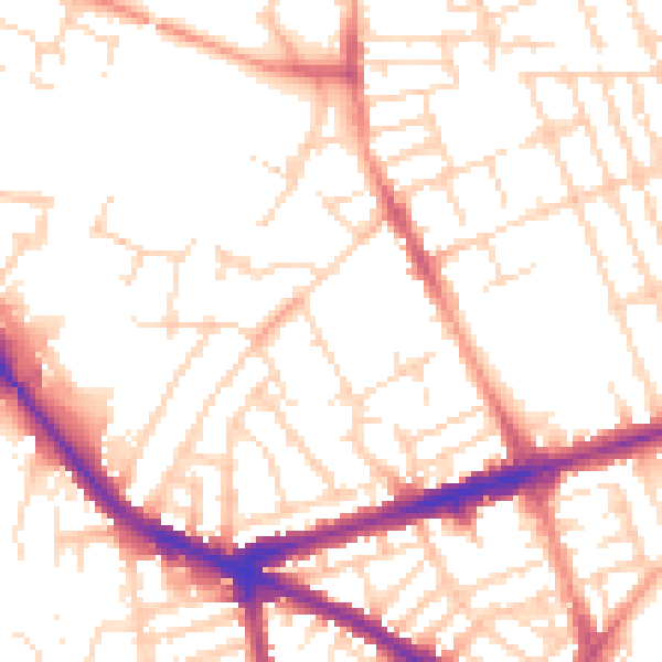 Daytime road noise heatmap for NG7 5GD