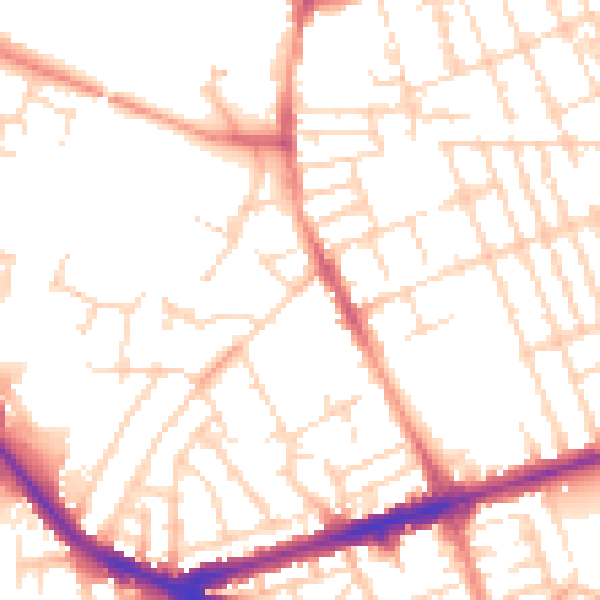 Daytime road noise heatmap for NG7 5GY