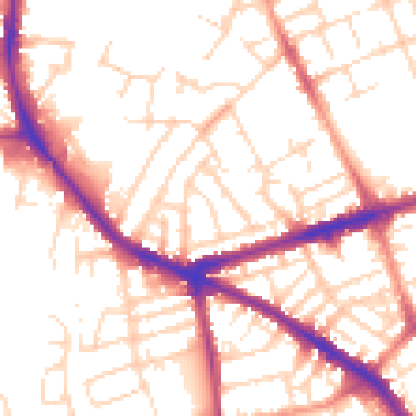 Daytime road noise heatmap for NG7 5LD