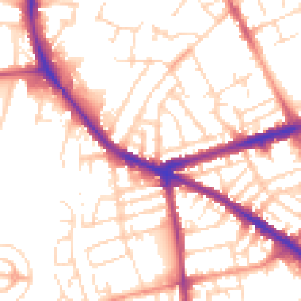 Daytime road noise heatmap for NG7 5LG