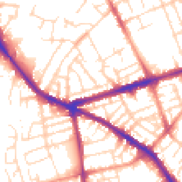 Daytime road noise heatmap for NG7 5LL