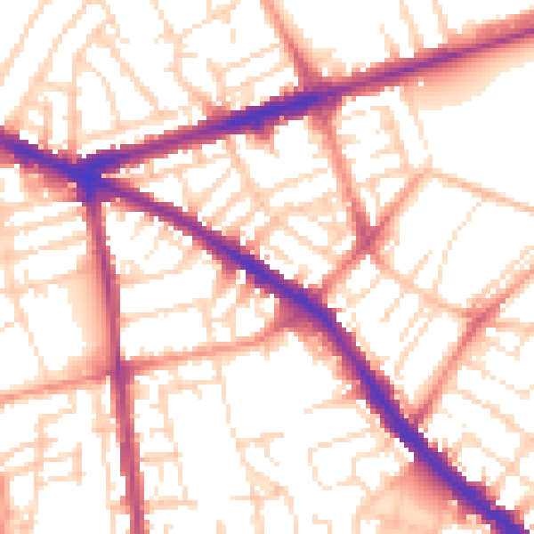 Daytime road noise heatmap for NG7 5LS