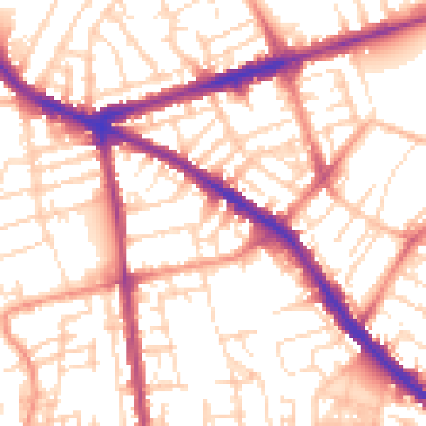 Daytime road noise heatmap for NG7 5NT