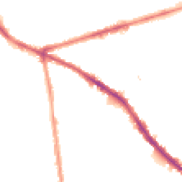 Night-time road noise heatmap for NG7 5NT