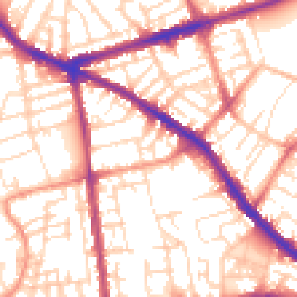 Daytime road noise heatmap for NG7 5NZ