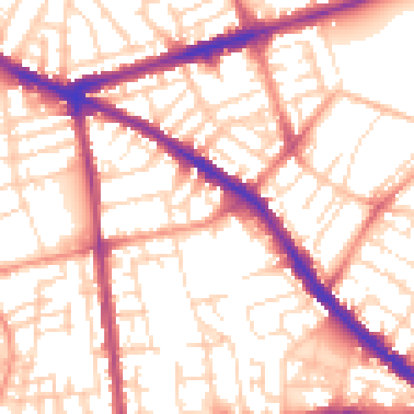 Daytime road noise heatmap for NG7 5PA
