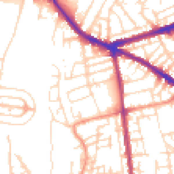 Daytime road noise heatmap for NG7 5QA