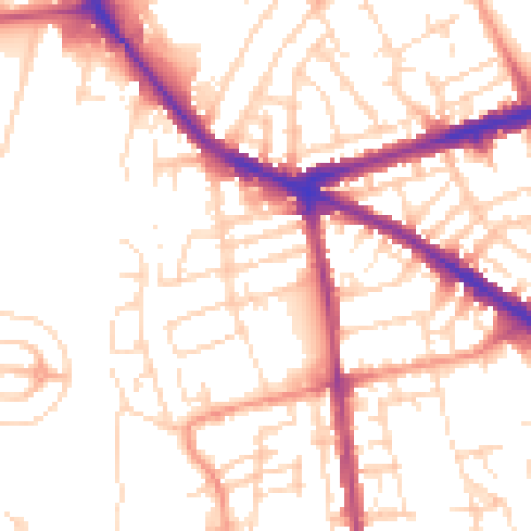 Daytime road noise heatmap for NG7 5QN