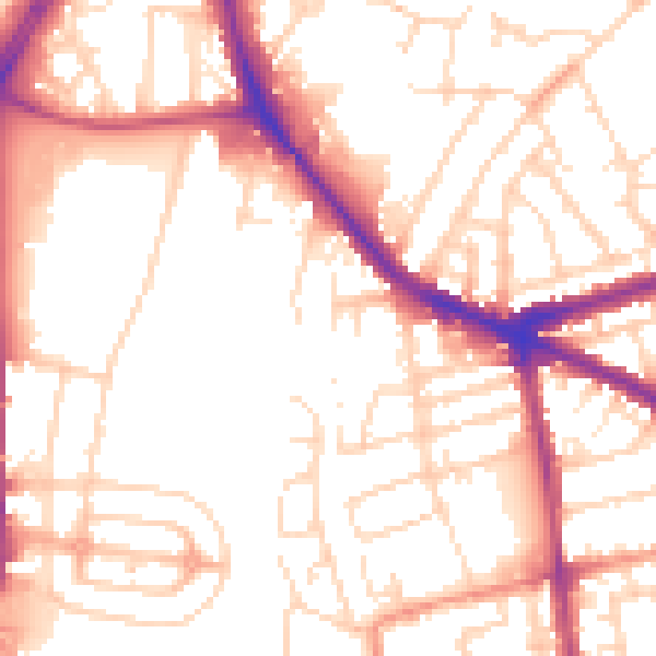 Daytime road noise heatmap for NG7 5RD