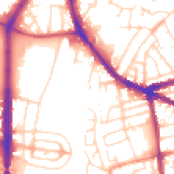 Daytime road noise heatmap for NG7 5RT