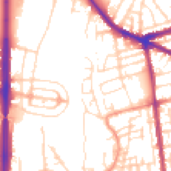 Daytime road noise heatmap for NG7 5RY