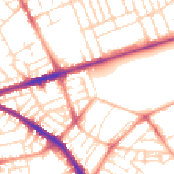 Daytime road noise heatmap for NG7 6AD