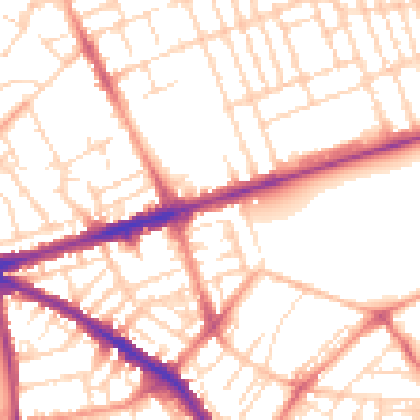 Daytime road noise heatmap for NG7 6BG