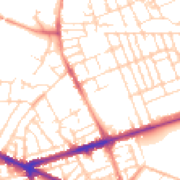 Daytime road noise heatmap for NG7 6EX