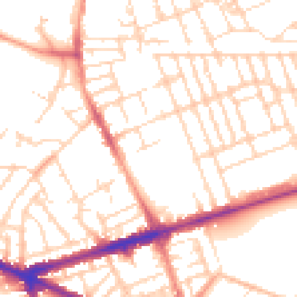 Daytime road noise heatmap for NG7 6EY