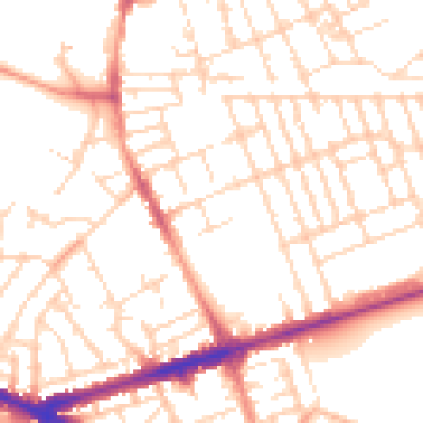 Daytime road noise heatmap for NG7 6EZ