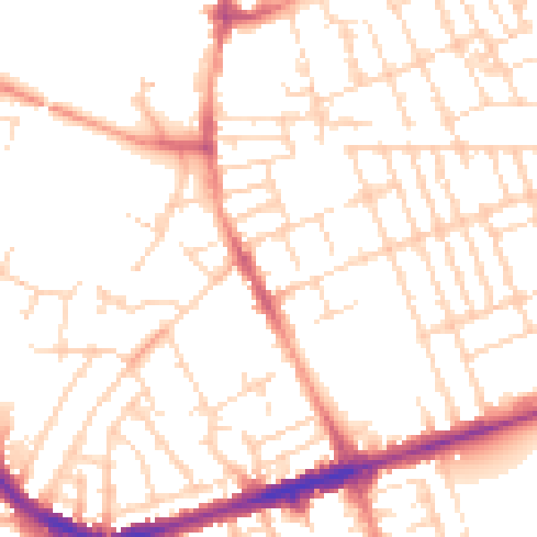 Daytime road noise heatmap for NG7 6FB