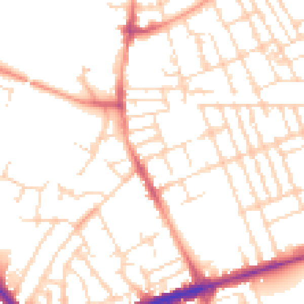 Daytime road noise heatmap for NG7 6FD