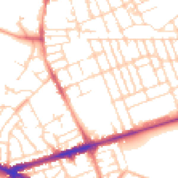 Daytime road noise heatmap for NG7 6FE