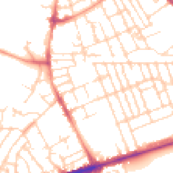 Daytime road noise heatmap for NG7 6FG