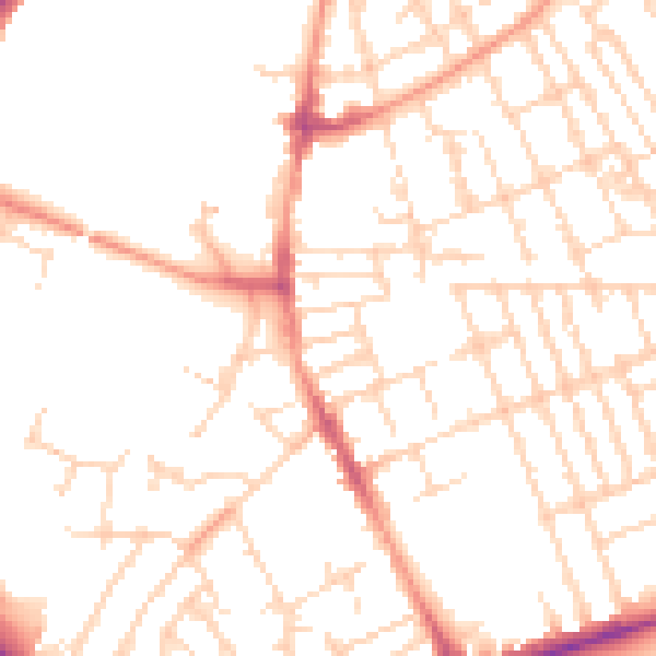Daytime road noise heatmap for NG7 6FZ