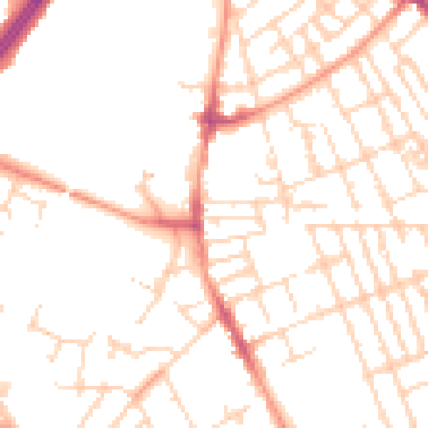 Daytime road noise heatmap for NG7 6GJ