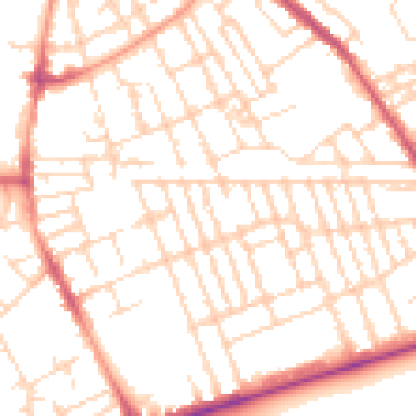 Daytime road noise heatmap for NG7 6HJ