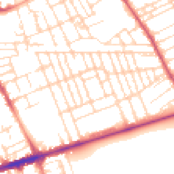 Daytime road noise heatmap for NG7 6HP